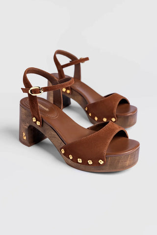 Sandália Willow Camurça Marrom Sandal Larroudé