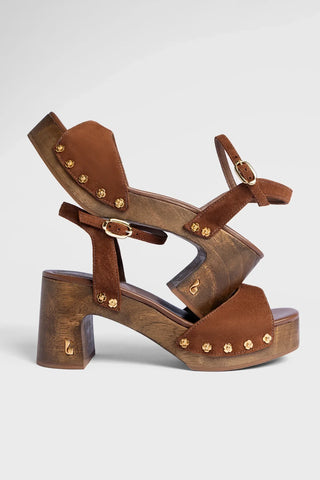 Sandália Willow Camurça Marrom Sandal Larroudé