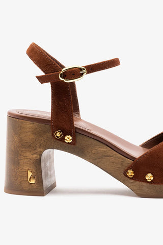 Sandália Willow Camurça Marrom Sandal Larroudé