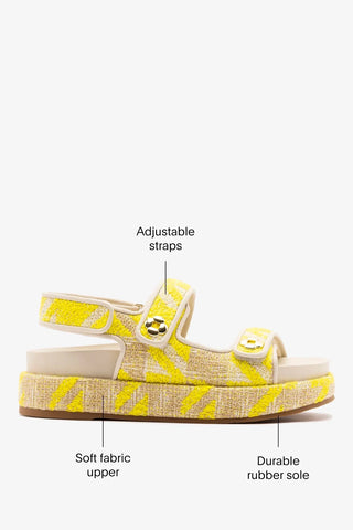 Sandalia Jetty Malha Estampado Amarelo Sandal Larroudé