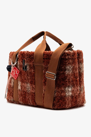 Bolsa Tote Bag Americana Lã Estampado Vermelho Handbags Larroudé