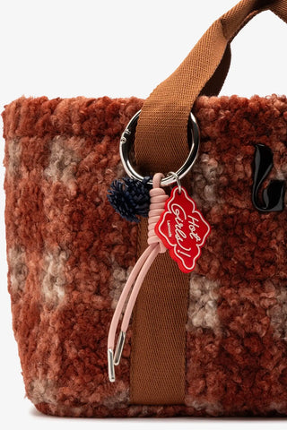Bolsa Tote Bag Americana Lã Estampado Vermelho Handbags Larroudé