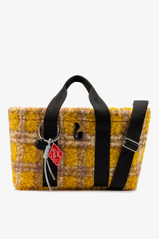 Bolsa Tote Bag Americana Lã Estampado Amarelo Handbags Larroudé