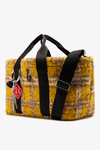 Bolsa Tote Bag Americana Lã Estampado Amarelo Handbags Larroudé