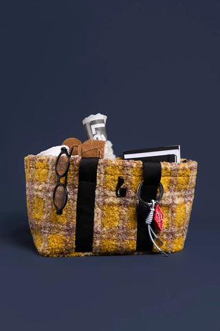 Bolsa Tote Bag Americana Lã Estampado Amarelo Handbags Larroudé