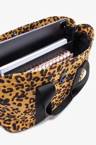 Bolsa Tote Bag Americana Jacquard Leopardo e Preto Handbags Larroudé