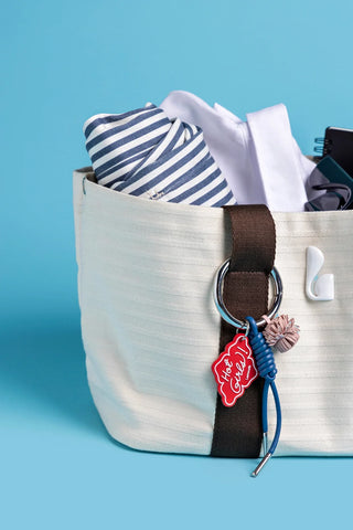 Bolsa Tote Bag Americana Lona Listrada Off White e Marrom Handbags Larroudé