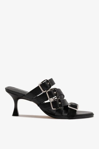 Mule Patti Couro Preto Sandal Larroudé