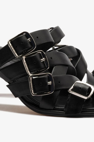 Mule Patti Couro Preto Sandal Larroudé