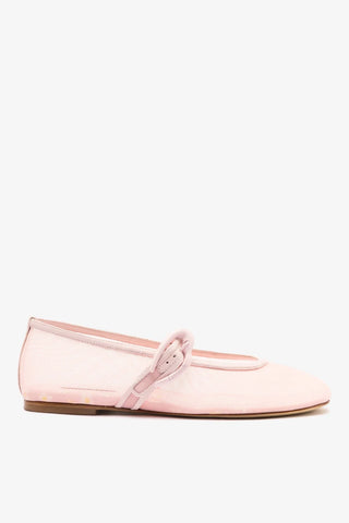 Sapatilha Verona Mesh Tela e Couro Rosa Ballerina Larroudé