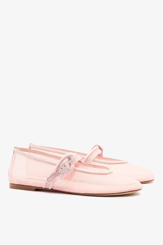 Sapatilha Verona Mesh Tela e Couro Rosa Ballerina Larroudé