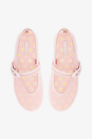 Sapatilha Verona Mesh Tela e Couro Rosa Ballerina Larroudé