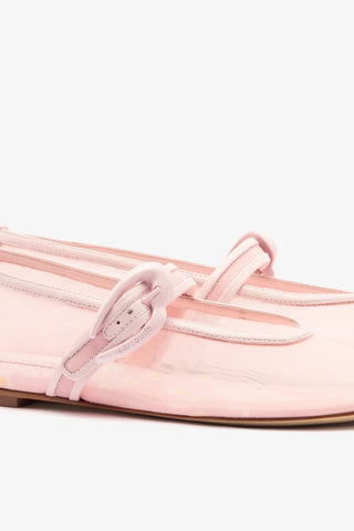 Sapatilha Verona Mesh Tela e Couro Rosa Ballerina Larroudé