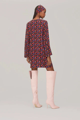 Vestido Túnica Dede Seda Floral Preto Vestuario Larroudé x Jonathan Cohen