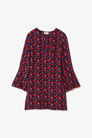 Vestido Túnica Dede Seda Floral Preto Vestuario Larroudé x Jonathan Cohen