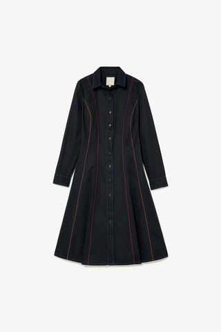 Vestido Chemise Elena Algodão Preto Vestuario Larroudé x Jonathan Cohen