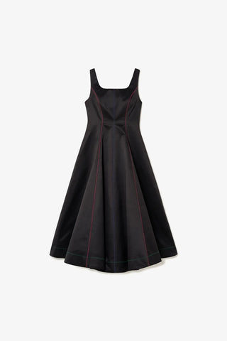 Vestido Sophia Cetim Preto Vestuario Larroudé x Jonathan Cohen