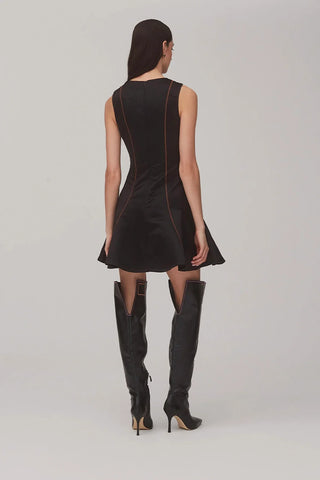 Vestido Sarah Cetim Preto Vestuario Larroudé x Jonathan Cohen