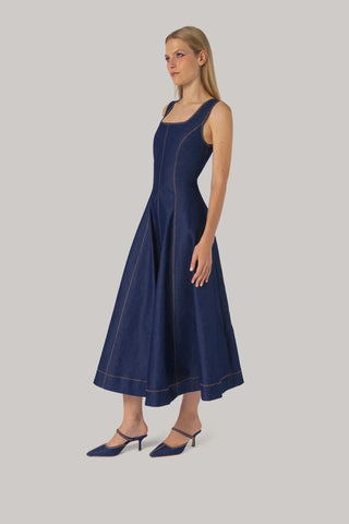 Vestido Sophia Jeans Azul Clothing Larroudé x Jonathan Cohen