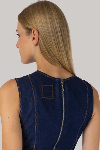 Vestido Sarah Jeans Azul Clothing Larroudé x Jonathan Cohen
