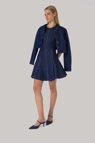 Vestido Sarah Jeans Azul Clothing Larroudé x Jonathan Cohen