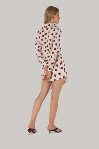 Vestido Transpassado Sashi Algodão Floral Branco Clothing Larroudé x Jonathan Cohen