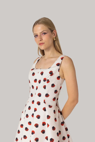 Vestido Sophia Algodão Floral Branco Clothing Larroudé x Jonathan Cohen