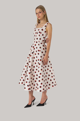 Vestido Sophia Algodão Floral Branco Clothing Larroudé x Jonathan Cohen