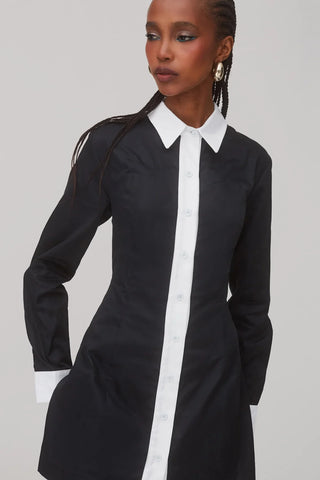Vestido Bustiê Annie Algodão Preto e Branco Vestuario Larroudé x Jonathan Cohen