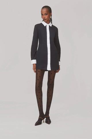 Vestido Bustiê Annie Algodão Preto e Branco Vestuario Larroudé x Jonathan Cohen