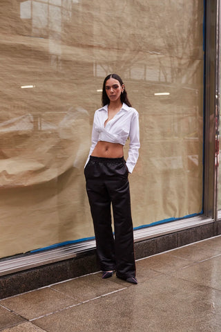 Blusa Amarração Rose Algodão Branco Vestuario Larroudé x Jonathan Cohen