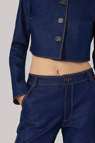 Calça Carola Jeans Azul Clothing Larroudé x Jonathan Cohen