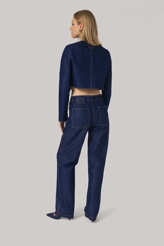 Calça Carola Jeans Azul Clothing Larroudé x Jonathan Cohen