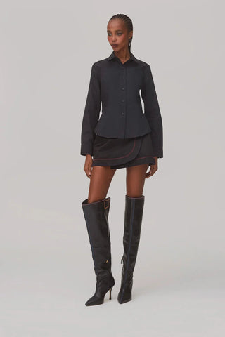 Camisa Bustiê Eva Algodão Preto Vestuario Larroudé x Jonathan Cohen