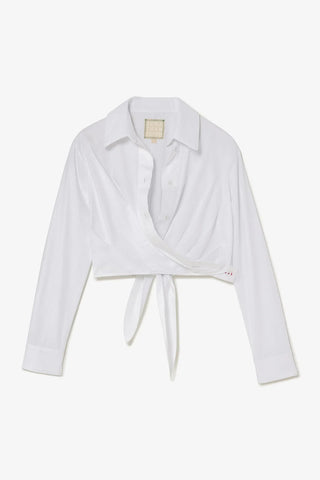 Blusa Amarração Rose Algodão Branco Vestuario Larroudé x Jonathan Cohen