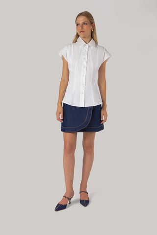 Camisa Jules Percal Branco Clothing Larroudé x Jonathan Cohen
