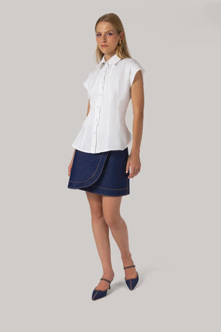 Camisa Jules Percal Branco Clothing Larroudé x Jonathan Cohen