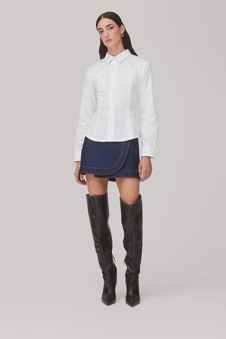 Camisa Bustiê Eva Algodão Branco Vestuario Larroudé x Jonathan Cohen