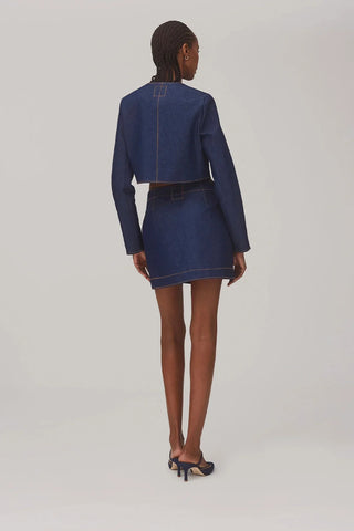 Jaqueta Cropped Gloria Jeans Azul Vestuario Larroudé x Jonathan Cohen
