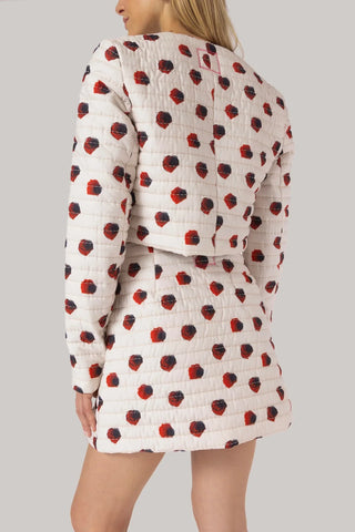 Mini Saia Marina Algodão Floral Branco Clothing Larroudé x Jonathan Cohen