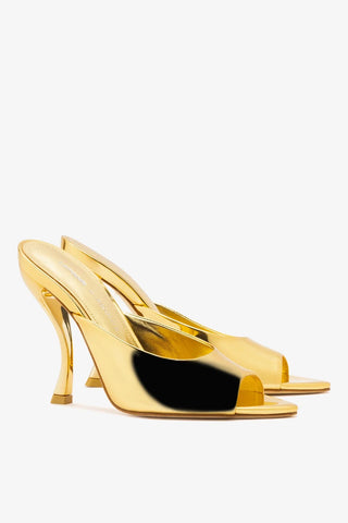 Larroudé x Nicolò B.: Mule Malibu Espelhado Dourado Larroudé x Nicolò Beretta