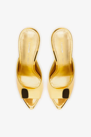 Larroudé x Nicolò B.: Mule Malibu Espelhado Dourado Larroudé x Nicolò Beretta