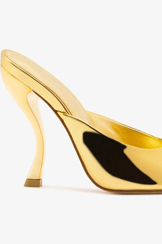 Larroudé x Nicolò B.: Mule Malibu Espelhado Dourado Larroudé x Nicolò Beretta