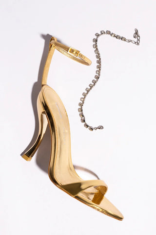 Larroudé x Nicolò B.: Sandália Nana Espelhado Dourado Sandal Larroudé x Nicolò Beretta