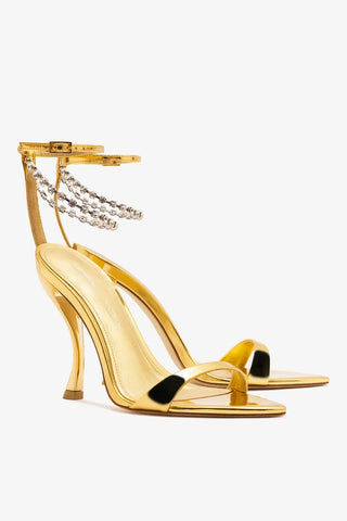Larroudé x Nicolò B.: Sandália Nana Espelhado Dourado Sandal Larroudé x Nicolò Beretta