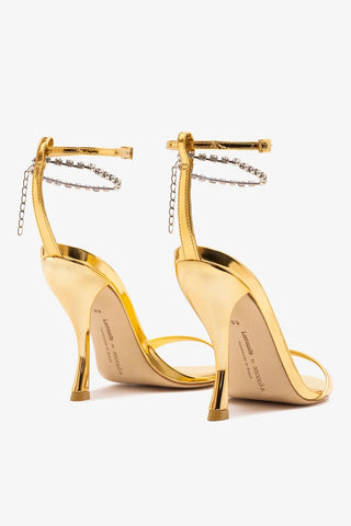 Larroudé x Nicolò B.: Sandália Nana Espelhado Dourado Sandal Larroudé x Nicolò Beretta