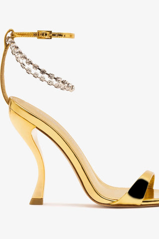 Larroudé x Nicolò B.: Sandália Nana Espelhado Dourado Sandal Larroudé x Nicolò Beretta