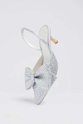 Slingback Elle Mini Prateado e Cristais Pump Larroudé