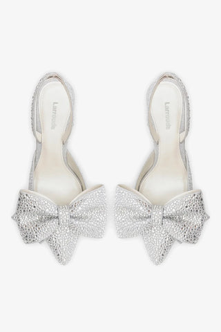 Slingback Elle Mini Prateado e Cristais Pump Larroudé