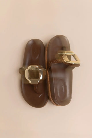 Sandália Margherita Sport Camurça Marrom Flat Sandal Larroudé